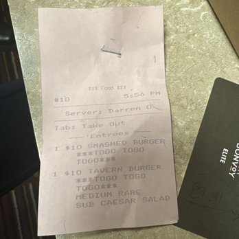 Turtle Bay Tavern - As you can see the receipt says "to go" - Burgers Near Me - New York, New York Turtle Bay Tavern - As you can see the receipt says "to go" - Burgers Near Me - New York, New York