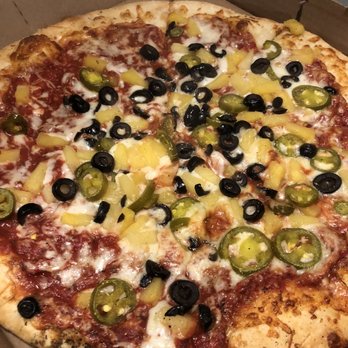 Vinnie Van Go-Go's - Pineapple, Jalapeños, and Black Olives - Pizza Near Me - Savannah, Georgia Vinnie Van Go-Go's - Pineapple, Jalapeños, and Black Olives - Pizza Near Me - Savannah, Georgia