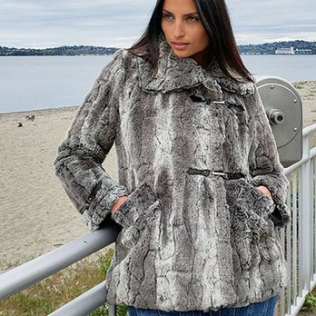 Pandemonium Seattle - Dietrich Jacket in Seattle Sky faux fur! Ah, those wonderful Seattle beach days! - Accessories Near Me