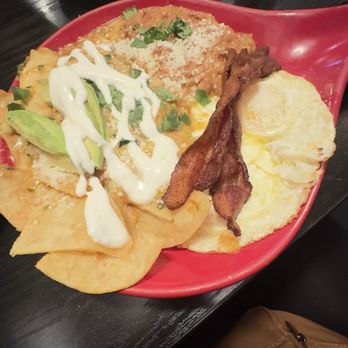 Marie Callender's - Amazing Chilaquiles with bacon and sunny side of eggs, an amazing recommendation from our server Erick. MUST TRY!! - Bakeries Near Me - Whittier, California