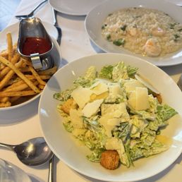 caesar salad, Truffle Fries, RISOTTO GAMBERI ASPARAGUS caesar salad, Truffle Fries, RISOTTO GAMBERI ASPARAGUS