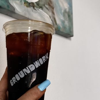 Groundwork Coffee - a hand holding a cup of groundwork coffee - Coffee & Tea Near Me - Los Angeles, California Groundwork Coffee - a hand holding a cup of groundwork coffee - Coffee & Tea Near Me - Los Angeles, California