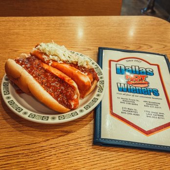 Dallas Hot Weiners - 2 with everything, 1 with coleslaw - Hot Dogs Near Me - Kingston, New York