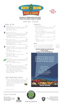 Menu photo 8 Worthy Brewing Bend, OR Menu photo 8 Worthy Brewing Bend, OR
