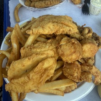 The Clam Box - Fisherman plate with side of chicken tenders - Seafood Near Me - Quincy, Massachusetts