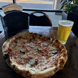 Margherita Pizza and local Hazy Craft Beer