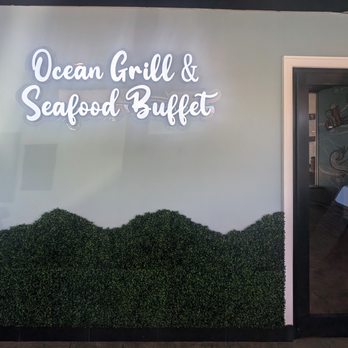 Ocean Grill & Seafood Buffet - This is a view of the sign after entering the first set of doors.  Photo taken October 21, 2024. - Bubble Tea Near Me - Virginia Beach, Virginia
