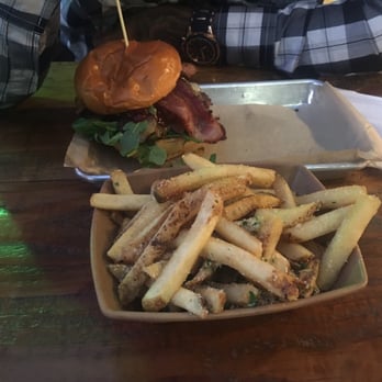 Burger Bench - Bench burger & truffle parmesan fries - American Near Me - Escondido, California Burger Bench - Bench burger & truffle parmesan fries - American Near Me - Escondido, California