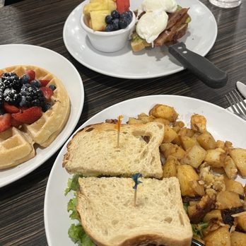 Off Street Cafe - Avocado Toast, Belgian Waffle with Fruit & Whipped Cream,  bacon sandwich - American Near Me - Cerritos, California