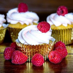 Grounded Coffee & Crumbs - Vanilla Raspberry Cupcake