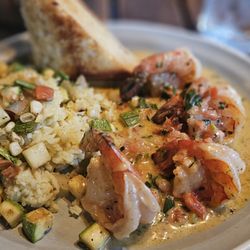 Mercado - Pasadena - Camarones al Ajillo: Garlic Butter Shrimp with Cilantro Lime Rice and Ciabtta