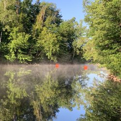 Murphy Flowage Campground - Buoys near the dam