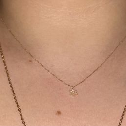 14k Gold Diamond Star of David Necklace