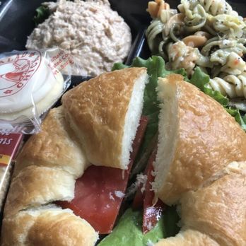 Chicken Salad Chick - Chicken salad on a croissant. A side scoop of bbq chicken salad. A side of pasta salad. A bonus cookie! - Southern Near Me - Tampa, Florida Chicken Salad Chick - Chicken salad on a croissant. A side scoop of bbq chicken salad. A side of pasta salad. A bonus cookie! - Southern Near Me - Tampa, Florida