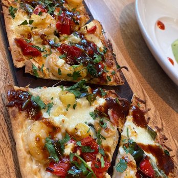 Seasons 52 - Chipotle BBQ Shrimp flatbread - New American Near Me - Oak Brook, Illinois Seasons 52 - Chipotle BBQ Shrimp flatbread - New American Near Me - Oak Brook, Illinois