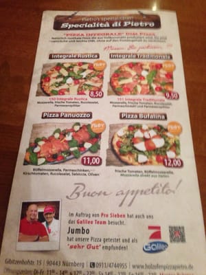 Menu photo 1 Holzofenpizza Pietro Nuremberg, BY Menu photo 1 Holzofenpizza Pietro Nuremberg, BY