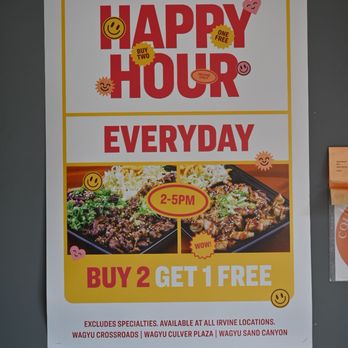 Wagyu Meat and Grill - Happy hour special (as of 7/12/24) - Japanese Near Me - Irvine, California