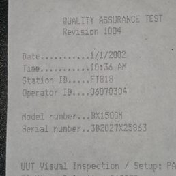 Bench Test from factory Bench Test from factory