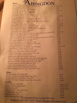 Menu photo 2 The Abingdon London, XGL