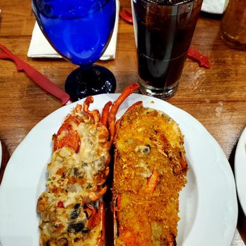Cafe Sierra - Lobster Tails, yum! Usually my favorite items, but this year's 2021 Lobster Tails were drenched w/too much mushroom cream & butter! - New American Near Me - Universal City, California