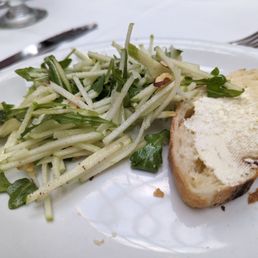 Apple Manchego Salad with side of bread and butter