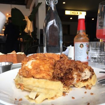 H Cafe - Buttermilk Fried Chicken and Waffle ($17) - Breakfast & Brunch Near Me - Los Angeles, California