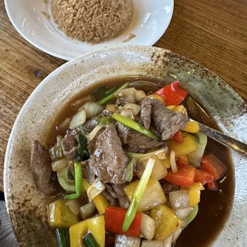 Koi Asian Cuisine - Mongolian Beef served with fried rice - Asian Fusion Near Me - Weirton, West Virginia Koi Asian Cuisine - Mongolian Beef served with fried rice - Asian Fusion Near Me - Weirton, West Virginia