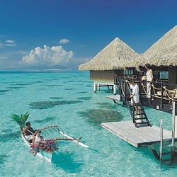 Luxury Latitudes - Bora Bora, Tahiti - View over the water during our breakfast meal.
