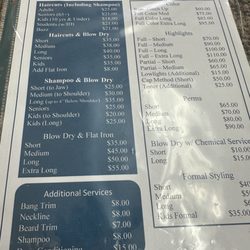 Upland Haircut & Salon - Current prices as of January 2024