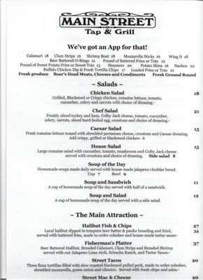 Menu photo 3 Main Street Tap and Grill Kenai, AK