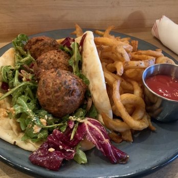 Mercantile & Mash - Falafel pita with fries - Coffee & Tea Near Me - Charleston, South Carolina Mercantile & Mash - Falafel pita with fries - Coffee & Tea Near Me - Charleston, South Carolina