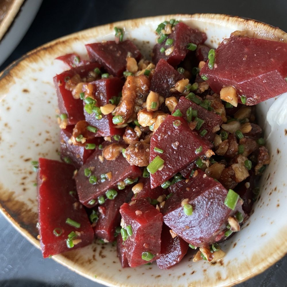 Charcoal - Roasted Beets with yogurt & nuts .... Excellent !! - New American Near Me - Yardley, Pennsylvania Charcoal - Roasted Beets with yogurt & nuts .... Excellent !! - New American Near Me - Yardley, Pennsylvania