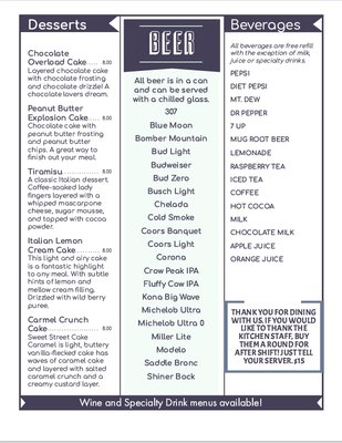 Menu photo 4 The Odds Cookhouse Moorcroft, WY