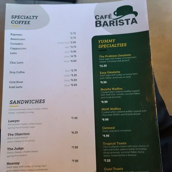 Cafe Barista - Menu - Sandwiches Near Me - Kissimmee, Florida
