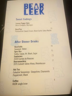 Menu photo 4 BearLeek Denver, CO