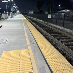 Burbank Airport - North AV Line Metrolink Station - Well lit at night