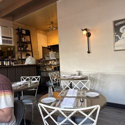 Nine tables inside. Reminds me of a local place in Rome we went to