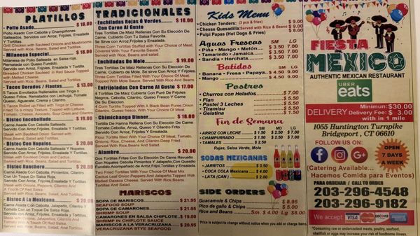 Menu photo 8 Fiesta Mexico Bridgeport, CT Menu photo 8 Fiesta Mexico Bridgeport, CT