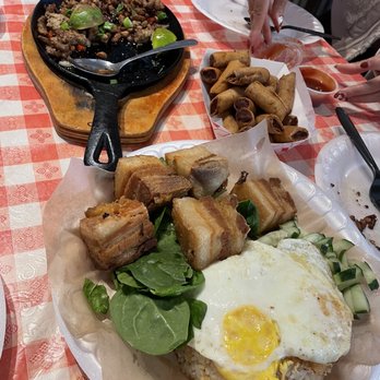 Tapsilog Bistro - Crispy pork belly  plate and chicken lumpia - Filipino Near Me - Campbell, California
