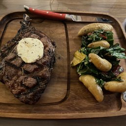 Ribeye with fingerling potatoes and Swiss chard