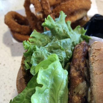 Habit Burger & Grill - Vegan burger and onion rings - Burgers Near Me - Anaheim, California