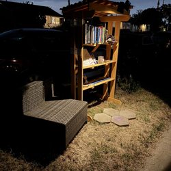 Little Free Library - Library with outdoor one single person seating