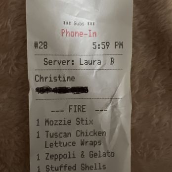 Vitale's Pizza Kitchen - Vitale's receipt - Italian Near Me - Lynchburg, Virginia