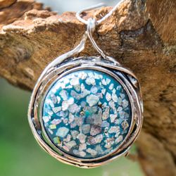 Jewelry by Gail - Roman Glass Sterling Silver Pendant
