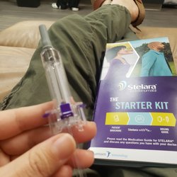 Gastroenterology Associates Of North Texas - Getting my starter kit and loading dose of Stelara at the infusion center at GANT TDDC. (Picture of the nurse's demonstration syringe.)