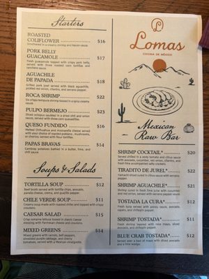Menu photo 5 Lomas Cocina de Mexico Chandler, AZ