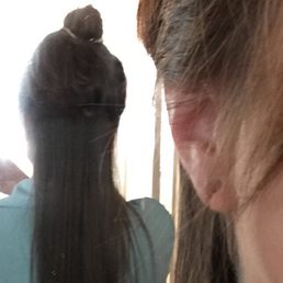 The girl was nice. Flatironed it saw the jagged pieces (see pics) %15 not honored. Have to pay more for someone to fix.