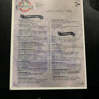 Compadres Cantina - Menu - Mexican Near Me - Ontario, California