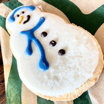 Starbucks - Sbux Snowman Cookie is TO DIE FOR. Not only is it adorable, it is soooo good. Soft (not chewy, not hard), not too sweet, hint of salty. - Coffee & Tea Near Me - Oxon Hill, Maryland