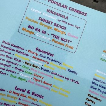 Ululani's - Menu - Shaved Ice Near Me - Chula Vista, California